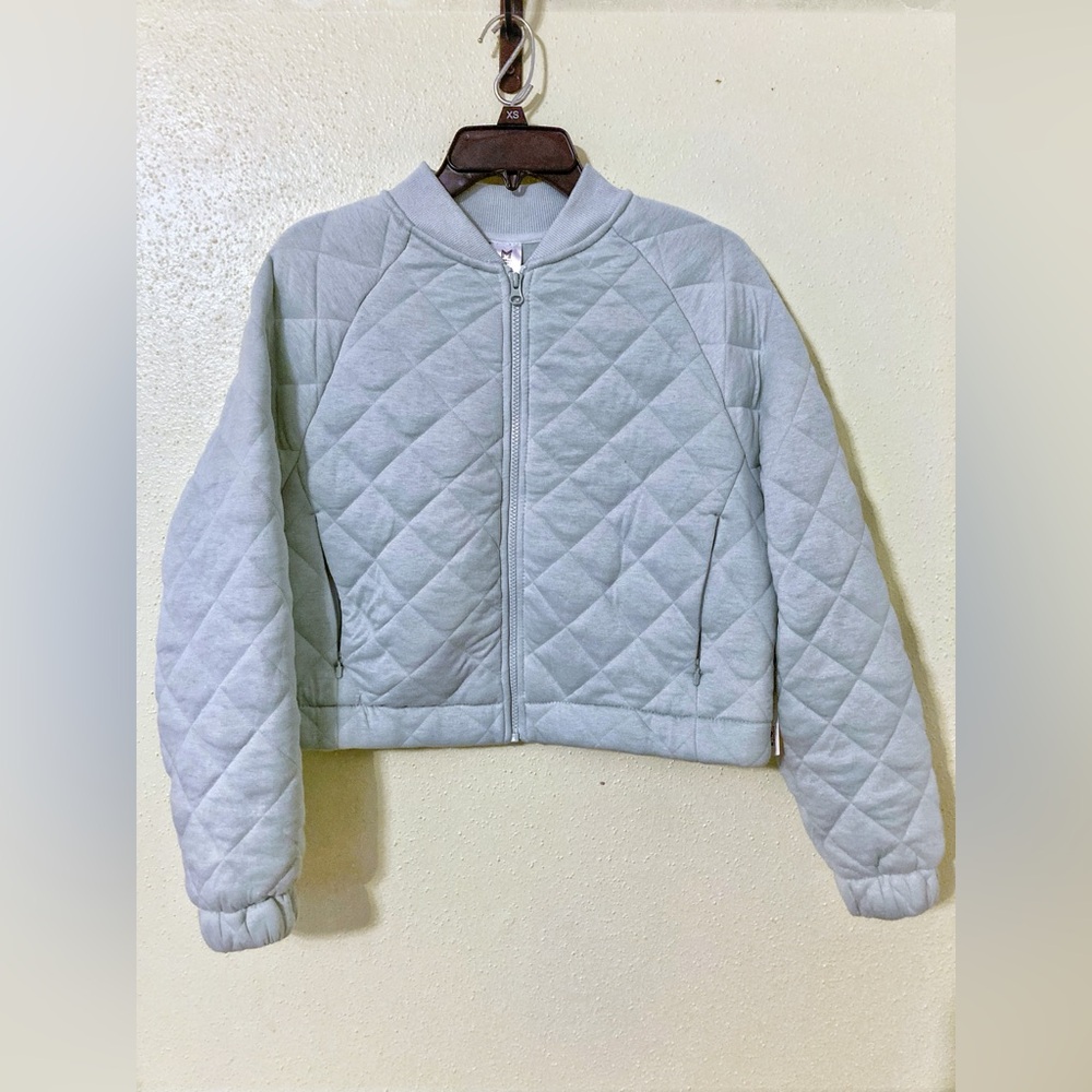 Members Mark NWT CROP Quilted Light Blue Jacket - Spring/Winter Layering coat